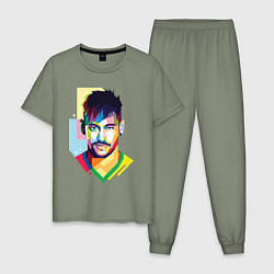 Пижама хлопковая мужская Neymar: fun-art, цвет: авокадо