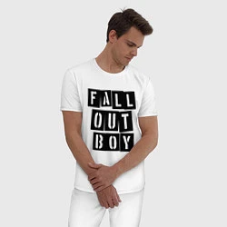 Пижама хлопковая мужская Fall Out Boy: Words, цвет: белый — фото 2