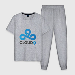Пижама хлопковая мужская Cloud9, цвет: меланж