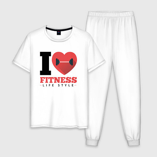 Мужская пижама I love Fitness / Белый – фото 1