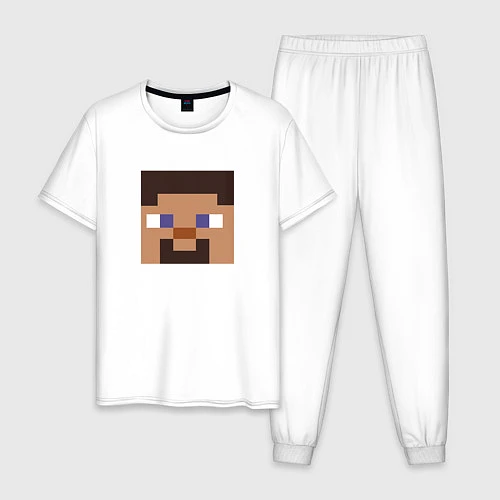 Мужская пижама Minecraft: Man Face / Белый – фото 1