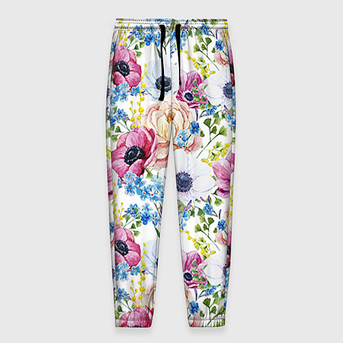 Мужские брюки Цветы и бабочки 10 / 3D-принт – фото 1