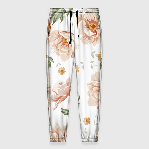Мужские брюки Красивые цветы / 3D-принт – фото 1