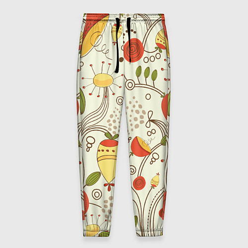 Мужские брюки Поляна цветов / 3D-принт – фото 1