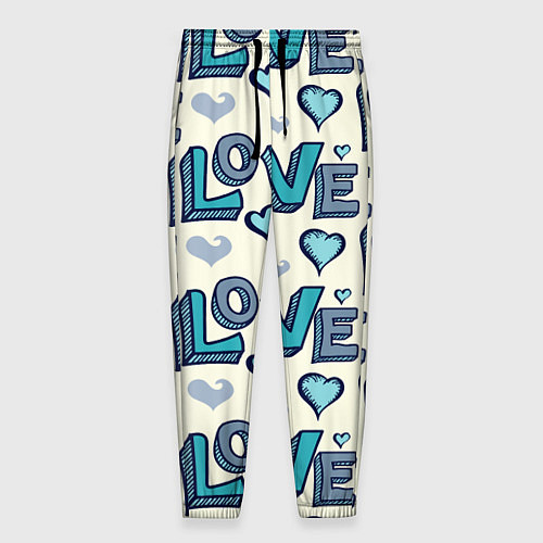 Мужские брюки Love Pattern / 3D-принт – фото 1