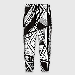 Брюки на резинке мужские Black and white, цвет: 3D-принт