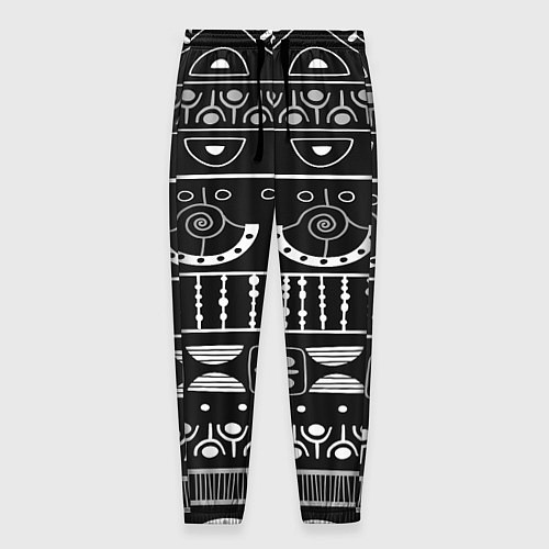 Мужские брюки Black and White ethnic / 3D-принт – фото 1