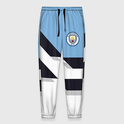 Мужские брюки Manchester City FC: White style / 3D-принт – фото 1