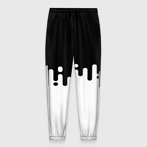 Мужские брюки Чёрно-белый узор / 3D-принт – фото 1
