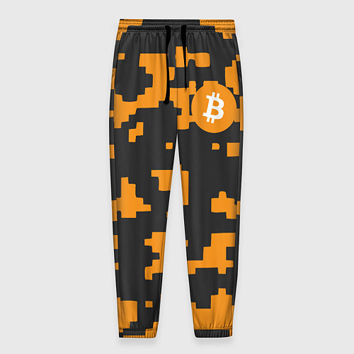 Мужские брюки Bitcoin: Orange Camo / 3D-принт – фото 1