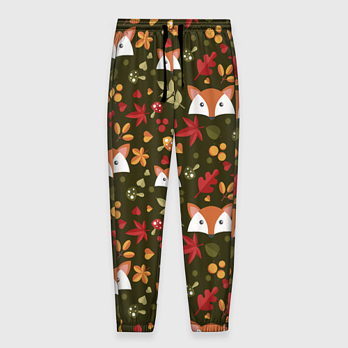 Мужские брюки Осенние лисички / 3D-принт – фото 1