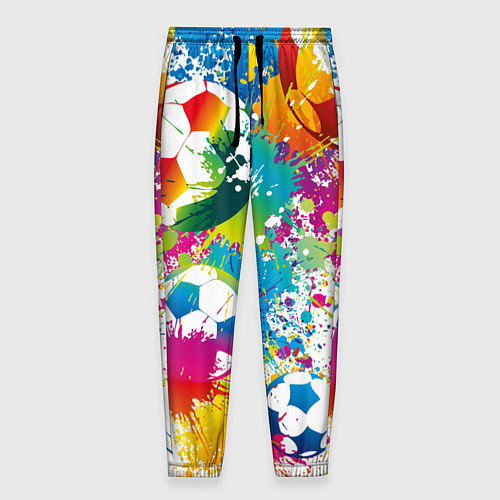 Мужские брюки Футбольные мячи - красочные брызги / 3D-принт – фото 1
