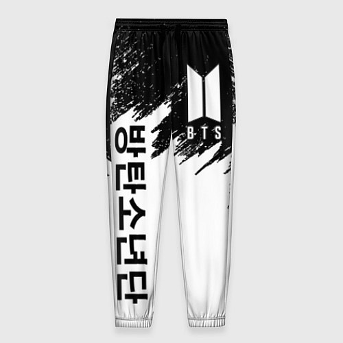Мужские брюки BTS: White & Black / 3D-принт – фото 1