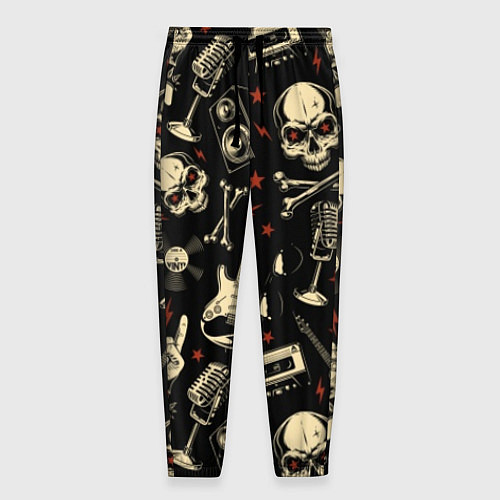 Мужские брюки Гранж с черепами / 3D-принт – фото 1