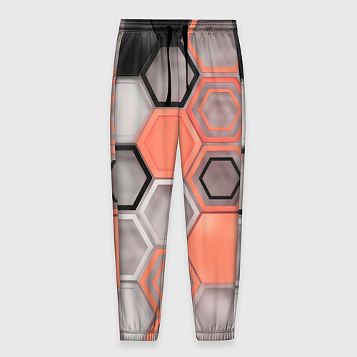 Мужские брюки Объемные соты абстрактные / 3D-принт – фото 1