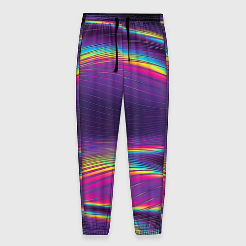 Мужские брюки Разноцветные волнообразные / 3D-принт – фото 1