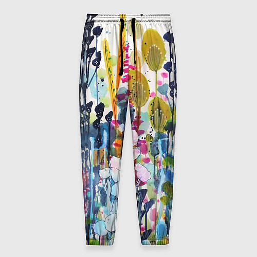 Мужские брюки Watercolor Flowers / 3D-принт – фото 1