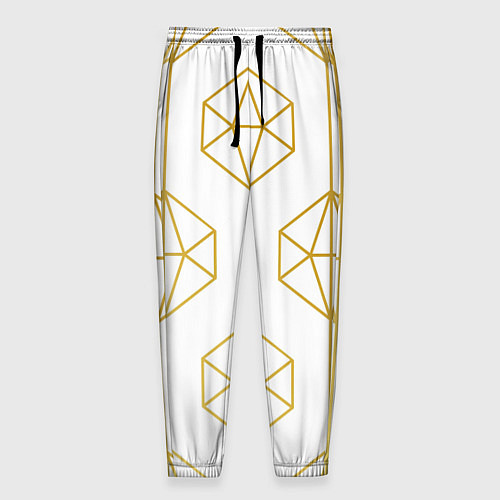 Мужские брюки Геометрический орнамент золото / 3D-принт – фото 1