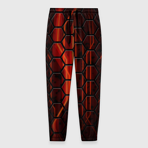 Мужские брюки Огненные соты / 3D-принт – фото 1