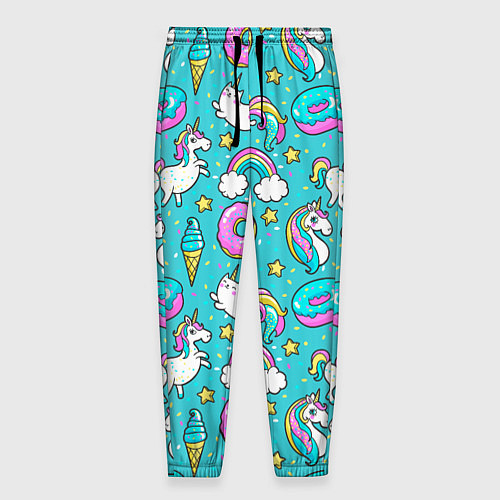 Мужские брюки Turquoise unicorn / 3D-принт – фото 1