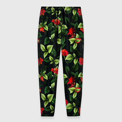 Мужские брюки Цветочный сад / 3D-принт – фото 1