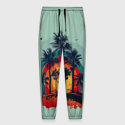 Мужские брюки Мазня с пальмами / 3D-принт – фото 1