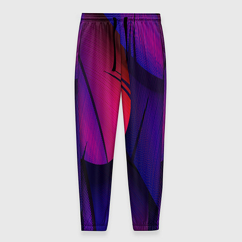 Мужские брюки Фиолетовые Перья / 3D-принт – фото 1