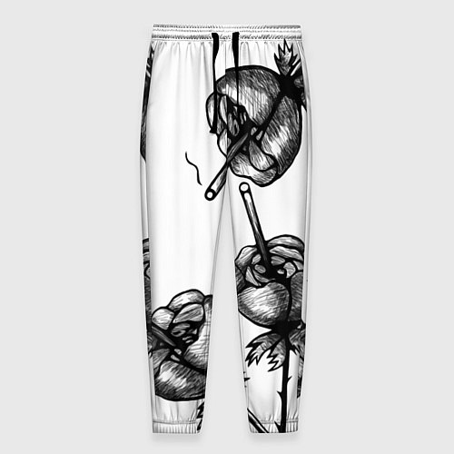 Мужские брюки Дымящие розы / 3D-принт – фото 1