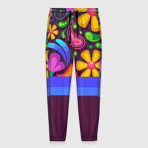 Мужские брюки Мультяшные Цветы / 3D-принт – фото 1