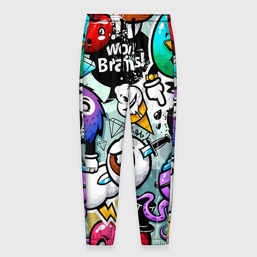 Мужские брюки Граффити / 3D-принт – фото 1