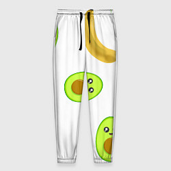 Брюки на резинке мужские Банан и Авокадо, цвет: 3D-принт