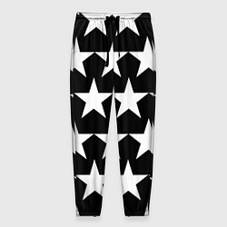 Мужские брюки Белые звёзды на чёрном фоне 2