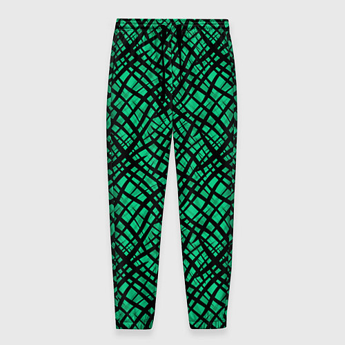 Мужские брюки Абстрактный зелено-черный узор / 3D-принт – фото 1