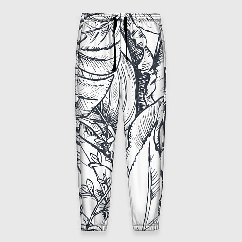 Мужские брюки Тропические листья / 3D-принт – фото 1