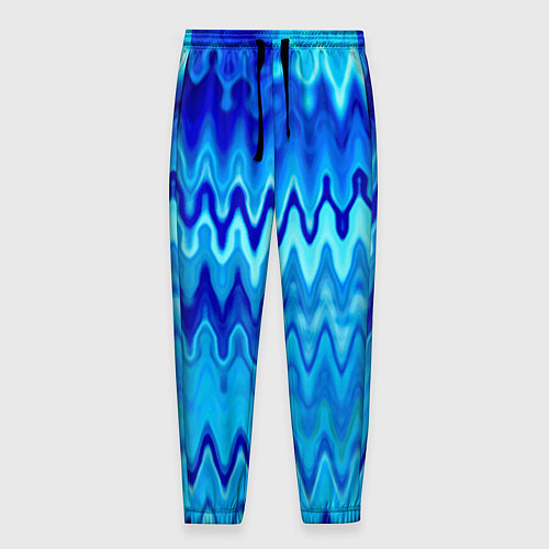 Мужские брюки Синий-голубой абстрактный узор / 3D-принт – фото 1