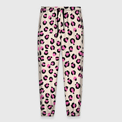 Мужские брюки Леопардовый принт розовый