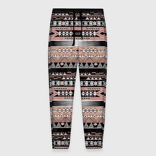 Мужские брюки Полосатый этнический орнамент / 3D-принт – фото 1