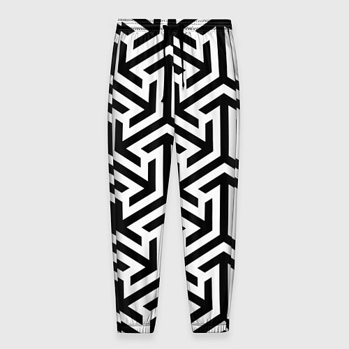 Мужские брюки Геометрия Фигур черно - белая / 3D-принт – фото 1