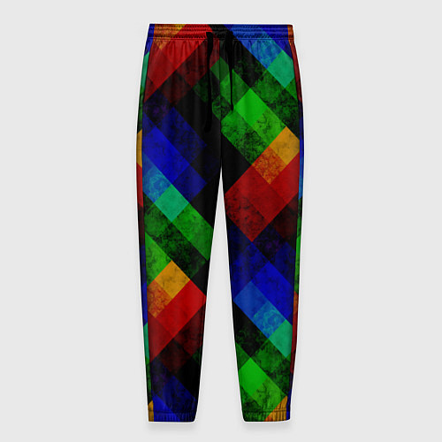 Мужские брюки Разноцветный мраморный узор / 3D-принт – фото 1