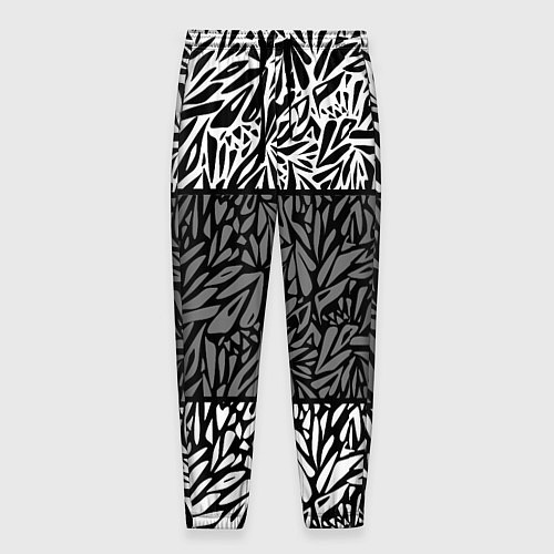 Мужские брюки Абстрактный черно-белый узор / 3D-принт – фото 1