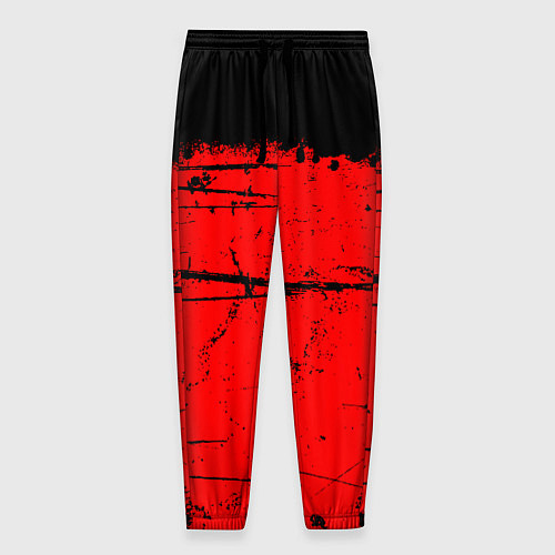 Мужские брюки КРАСНЫЙ ГРАНЖ RED GRUNGE / 3D-принт – фото 1