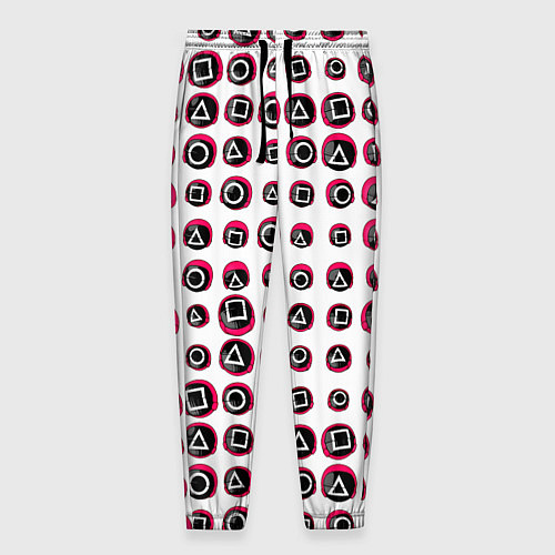 Мужские брюки Игра в кальмара: Паттерн масок / 3D-принт – фото 1