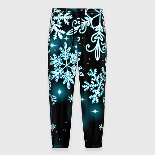 Мужские брюки Космические снежинки / 3D-принт – фото 1