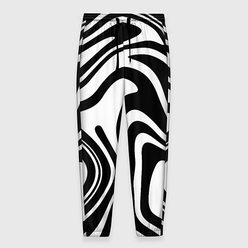 Мужские брюки Черно-белые полосы Black and white stripes / 3D-принт – фото 1