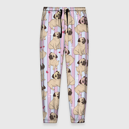 Мужские брюки Забавные Мопсы / 3D-принт – фото 1