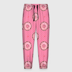 Мужские брюки Розовые пончики паттерн