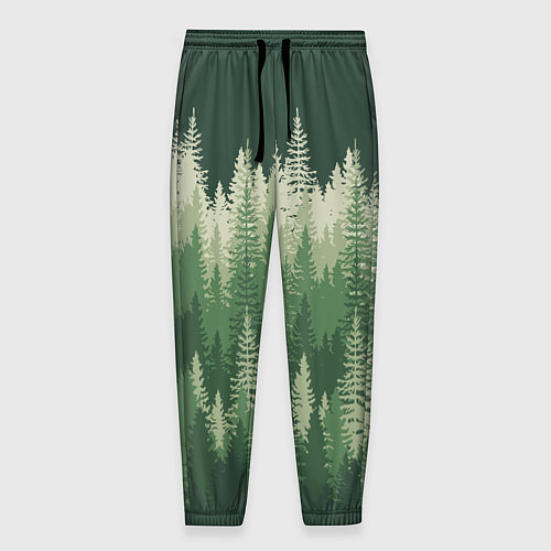 Мужские брюки Елки-палки, хвойный лес / 3D-принт – фото 1