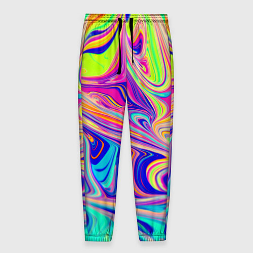Мужские брюки Аномально яркие цветные разводы / 3D-принт – фото 1