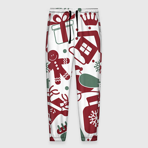 Мужские брюки НовоГодный / 3D-принт – фото 1