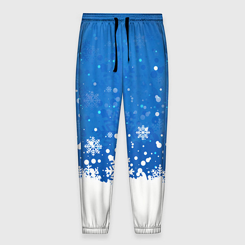 Мужские брюки Снежинки - С Новым Годом / 3D-принт – фото 1